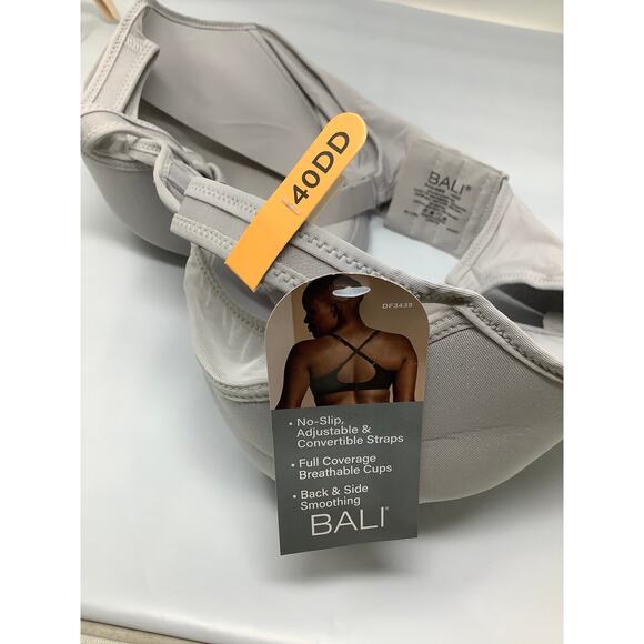 Bali Women's 40DD Crystal Grey One Smooth U Ultra Light Underwire Bra G10-20 - Picture 8 of 9